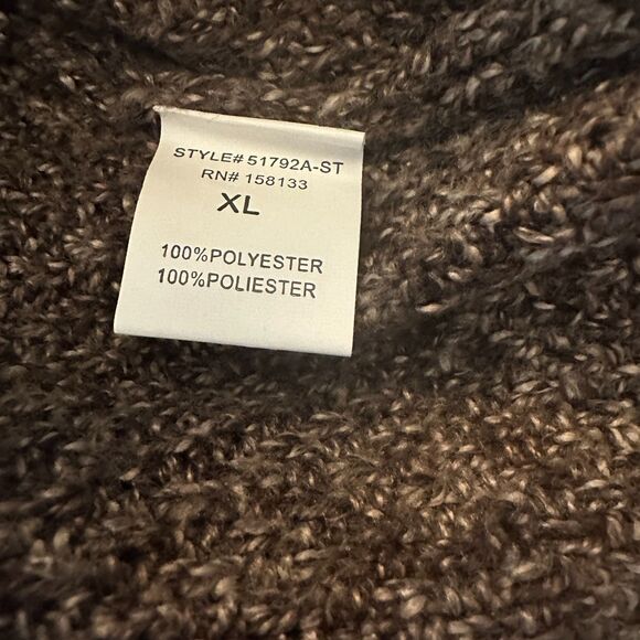 Pink Clover Stitch Fix Brown Crew Neck Polyester Soft Tunic Sweater Size XL NWT - Picture 3 of 6